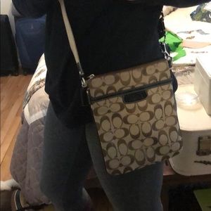 Authentic cross body COACH brown bag